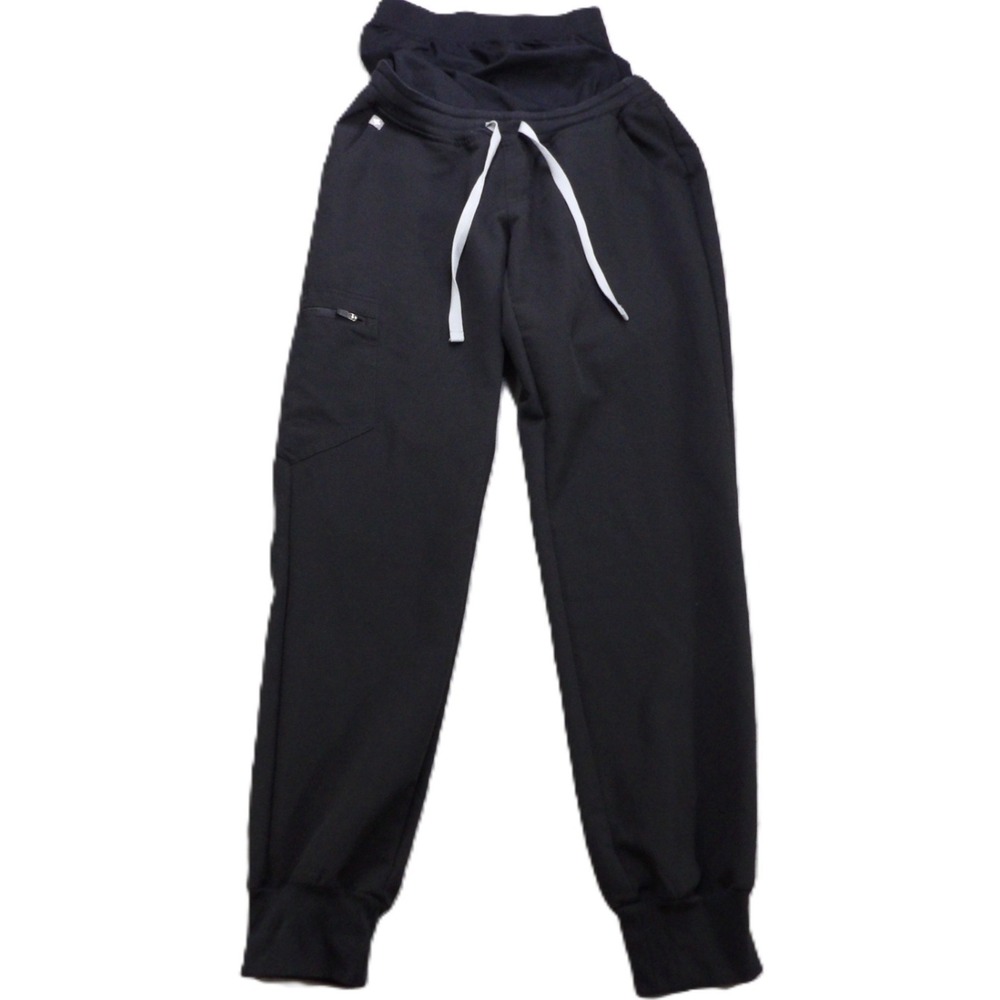 FIGS Maternity Jogger Scrub Pants Women XS Black Technical Collection Stretch